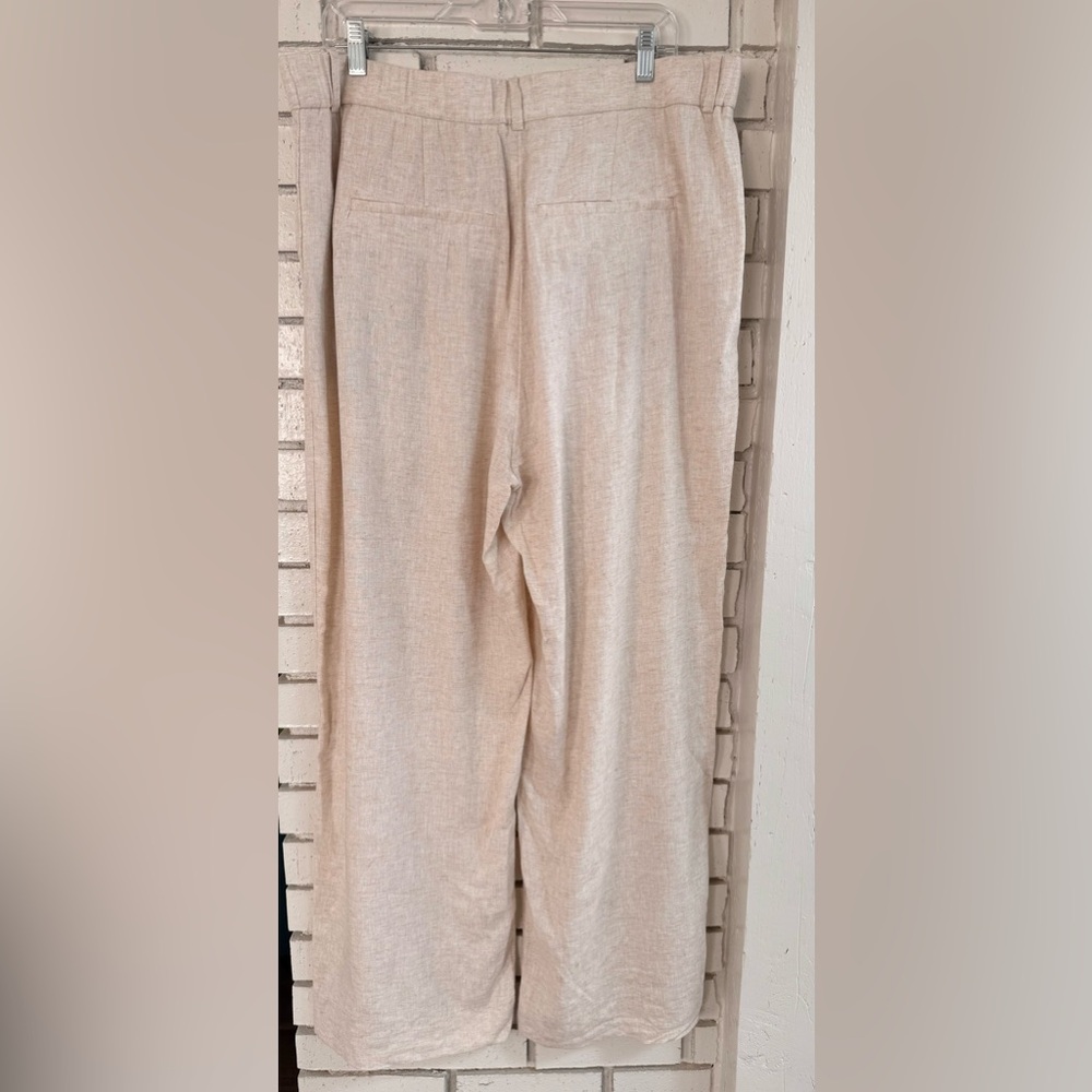 NWT Abercrombie and Fitch Linen Blend Wide Leg Pants Tailored Summer Breathable - Picture 4 of 12